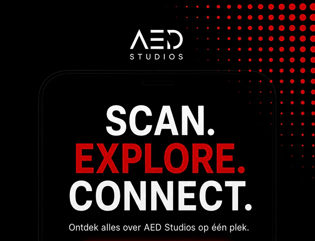 AED Studios poster: Scan. Explore. Connect.